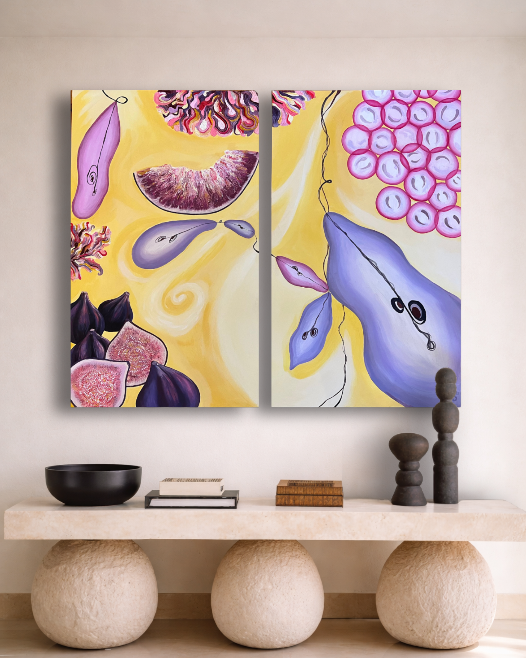 Fruit Notes - Diptych Painting