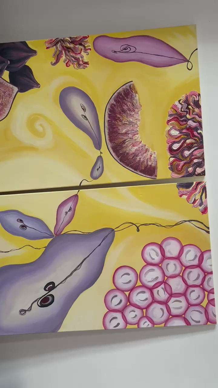 Fruit Notes - Diptych Painting